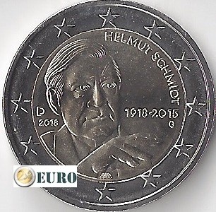 2 euros Allemagne 2018 - G Helmut Schmidt UNC