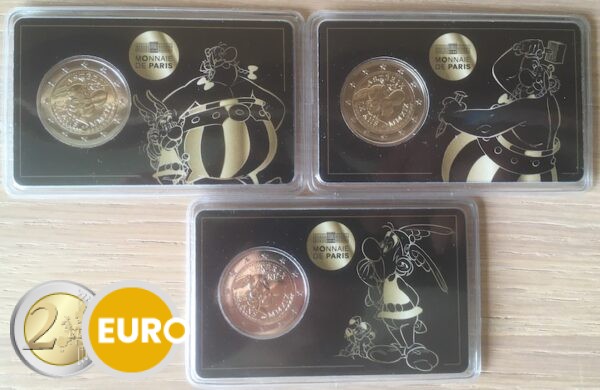3 x 2 euros France 2019 - 60 ans Asterix BU FDC Coincard ensemble