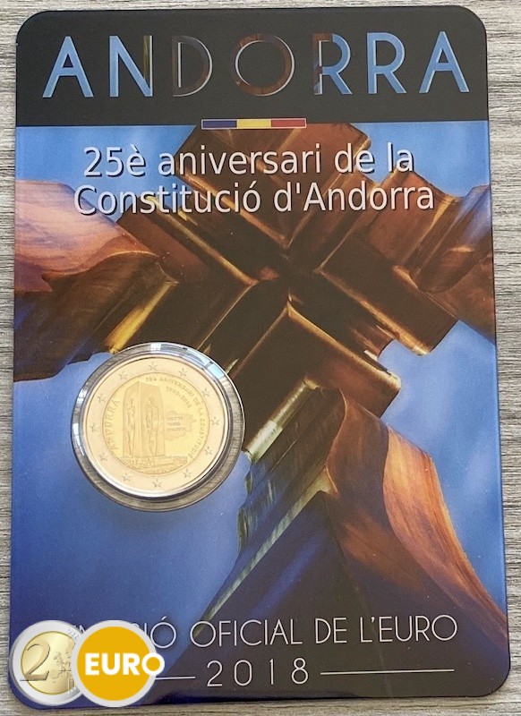 2 euros Andorre 2018 - 25 ans Constitution BU FDC Coincard