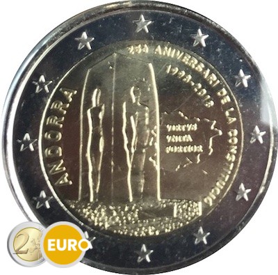 2 euros Andorre 2018 - 25 ans Constitution UNC