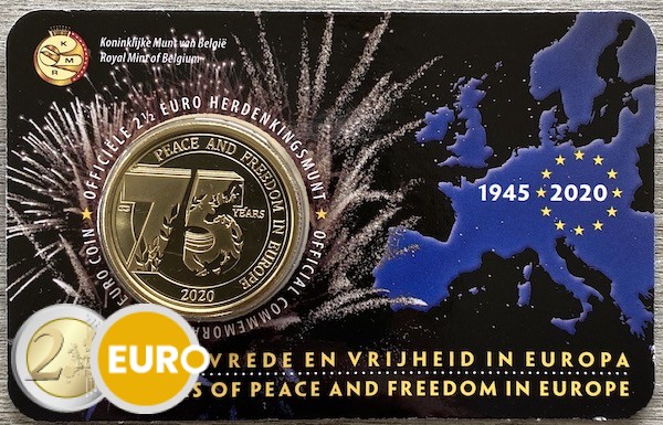 2,50 euros Belgique 2020 - 75 ans paix en Europe BU FDC Coincard NL