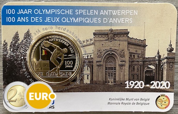 2,50 euros Belgique 2020 - Jeux Olympiques Anvers BU FDC Coincard Colorisé