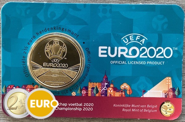 2,50 euros Belgique 2021 - Championnat d'Europe UEFA EURO 2020 BU FDC Coincard NL