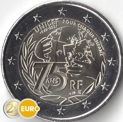 2 euros France 2021 - 75 ans UNICEF UNC