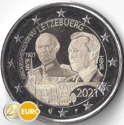 2 euros Luxembourg 2021 - 100 ans naissance Jean UNC Photo