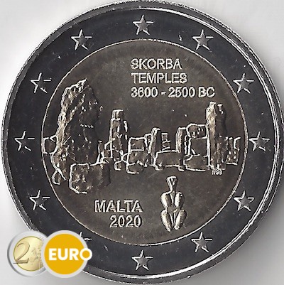 2 euros Malte 2020 - Temple Skorba UNC