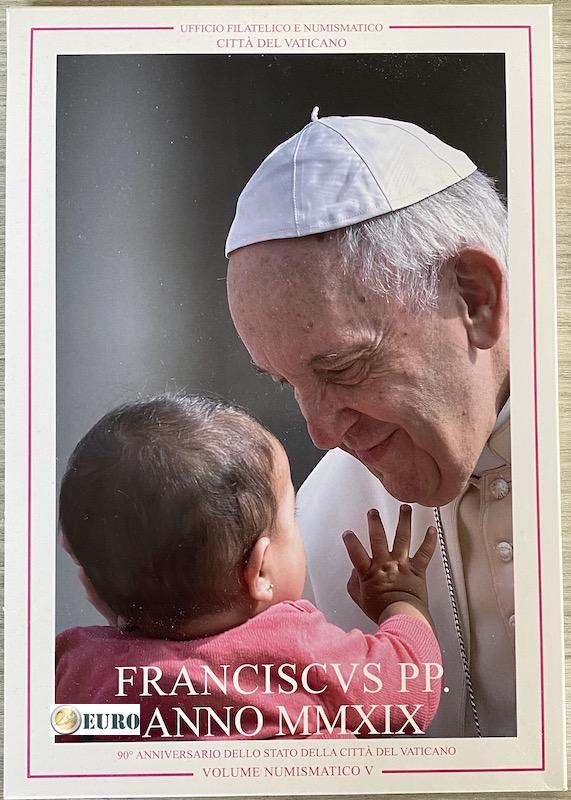Vatican 2019 - Volume Numismatico V avec série BU FDC, Coincard et timbres