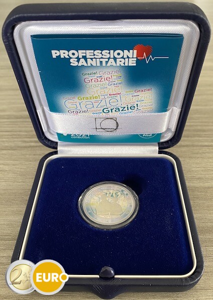 2 euros Italie 2021 - Grazie Professions de la santé BE Proof