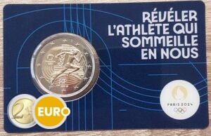 Frankrijk 2021 - 2 euro commemorative overhandiging olympische vlag BU FDC Coincard