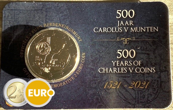 2 euros Belgique 2021 - 500 ans pièces de Charles Quint BU FDC Coincard NL