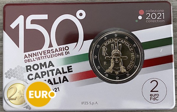 2 euros Italie 2021 - 150 ans Rome Capitale BU FDC Coincard
