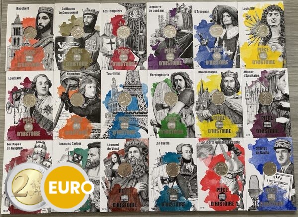 18 x 10 euros France 2019 - Histoire de France UNC argent en cartelette