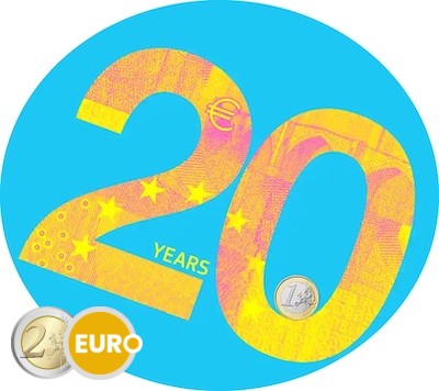 2,50 euros Belgique 2022 - 20 ans de pièces en euros BU FDC Coincard FR