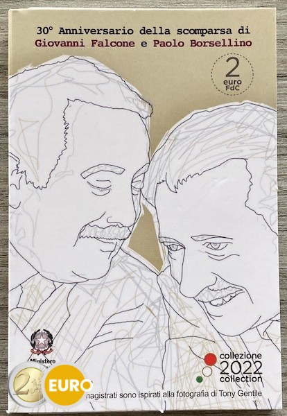 2 euros Italie 2022 - Falcone et Borsellino BU FDC Coincard