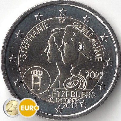 2 euros Luxembourg 2022 - 10 ans mariage Guillaume et Stéphanie UNC