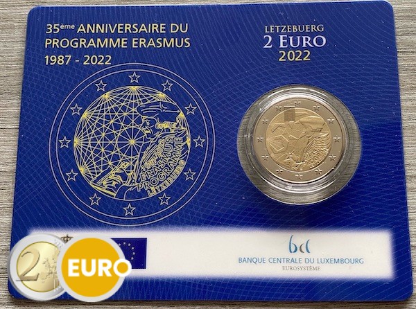 2 euros Luxembourg 2022 - Erasmus BU FDC Coincard Poinçon