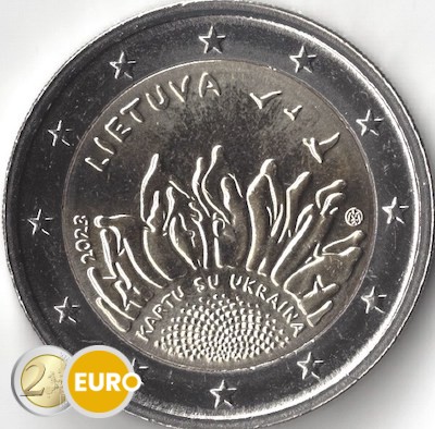 2 euros Lituanie 2023 - Ensemble avec l'Ukraine UNC