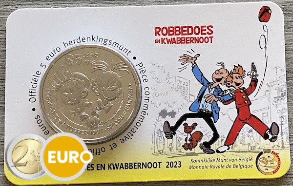 5 euros Belgique 2023 - Spirou et Fantasio BU FDC Coincard en relief