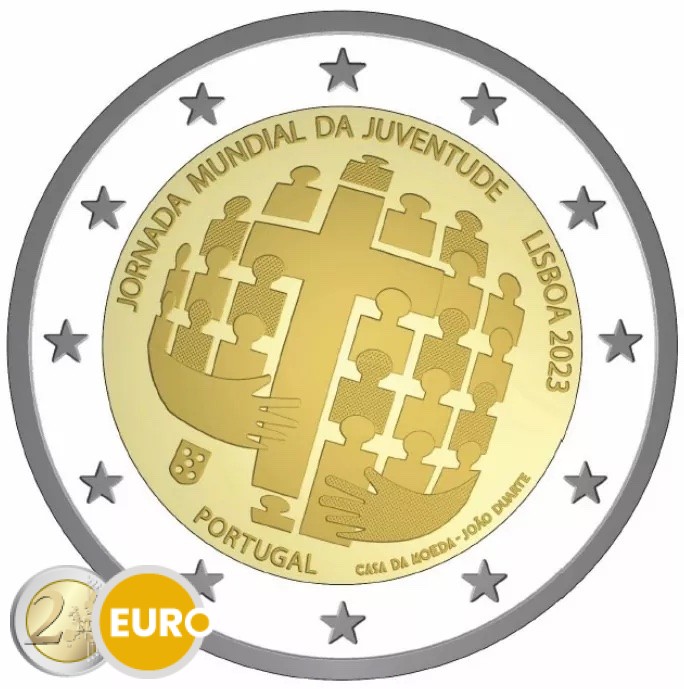 2 euros Portugal 2023 - Journée mondiale de la jeunesse Lisbonne UNC