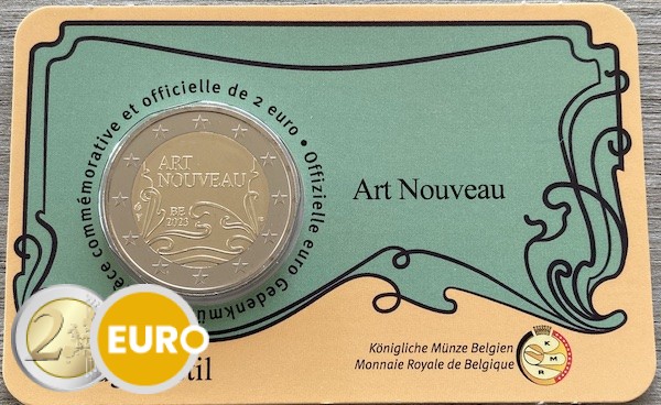 2 euros Belgique 2023 - Art nouveau BU FDC Coincard FR