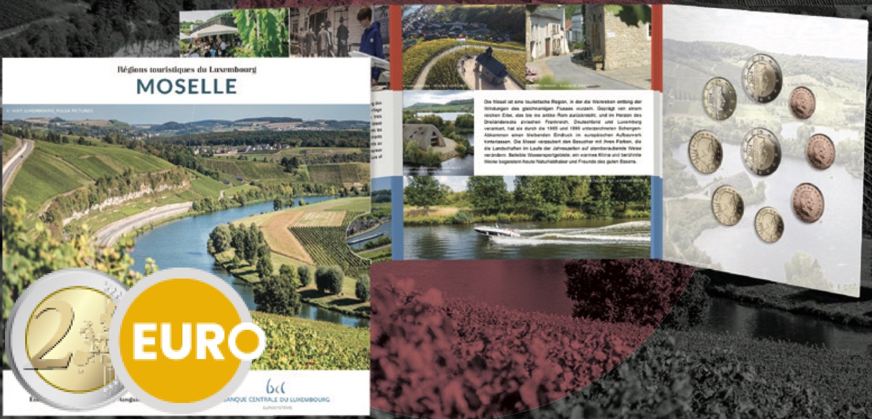 Série euro BU FDC Luxembourg 2025 Moselle + 2 euros Henri + 2 euros déclaration Schuman photo