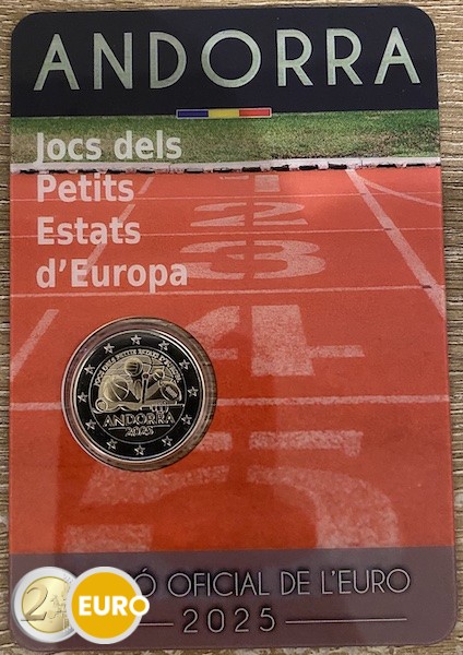 2 euros Andorre 2025 - Jeux des petits États d'Europe BU FDC Coincard