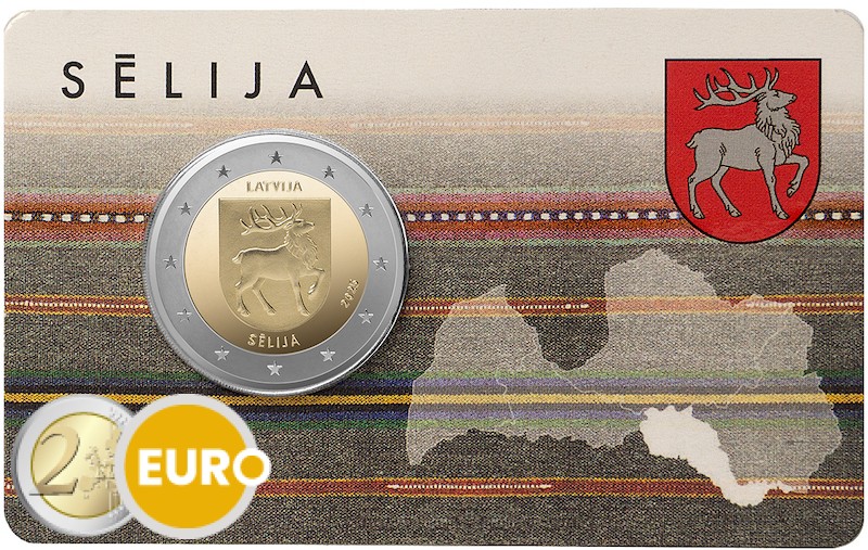 2 euros Lettonie 2025 - Armoiries de Sēlija BU FDC Coincard