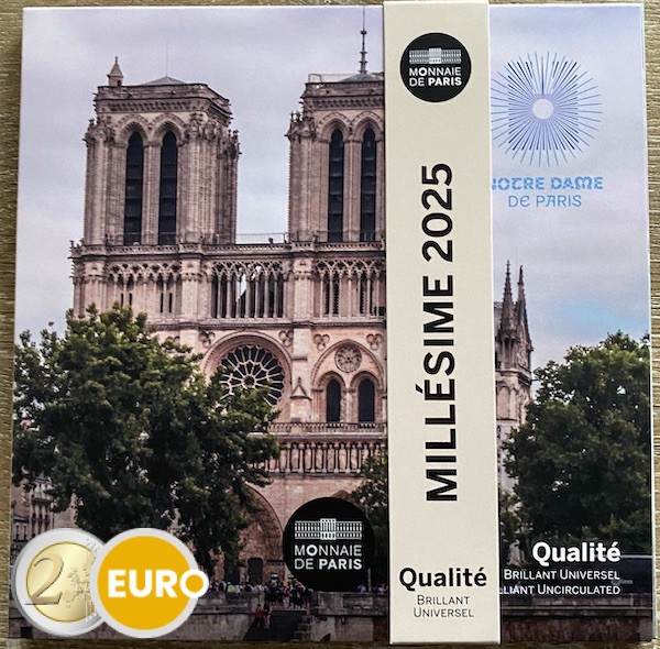 Série euro BU FDC France 2025 Notre Dame Miniset