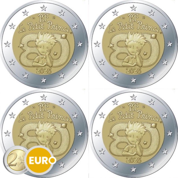 4 x 2 euros France 2026 - Petit Prince BU FDC Coincard