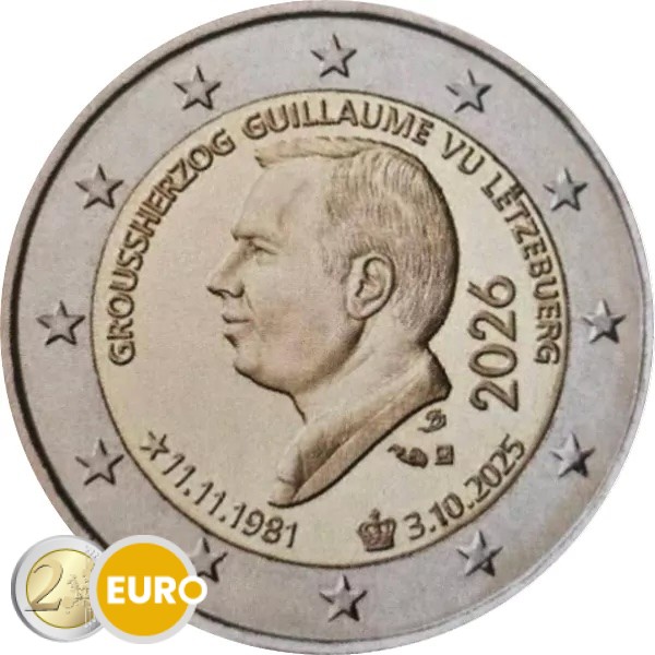 2 euros Luxembourg 2026 - Accession au trône Guillaume UNC