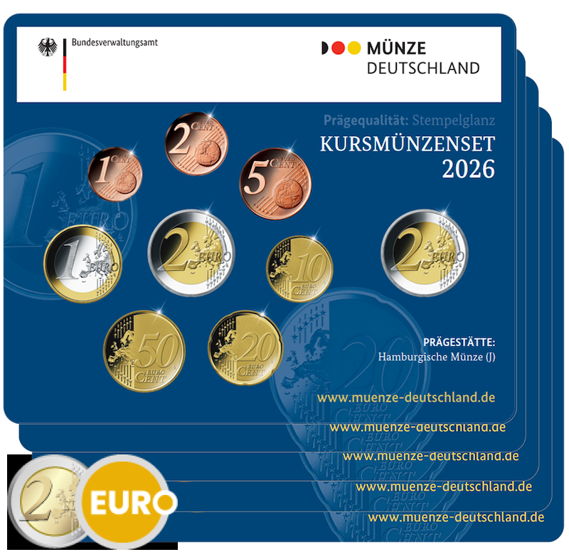 Série euro BU FDC Allemagne 2026 ADFGJ + 2 euros Brême