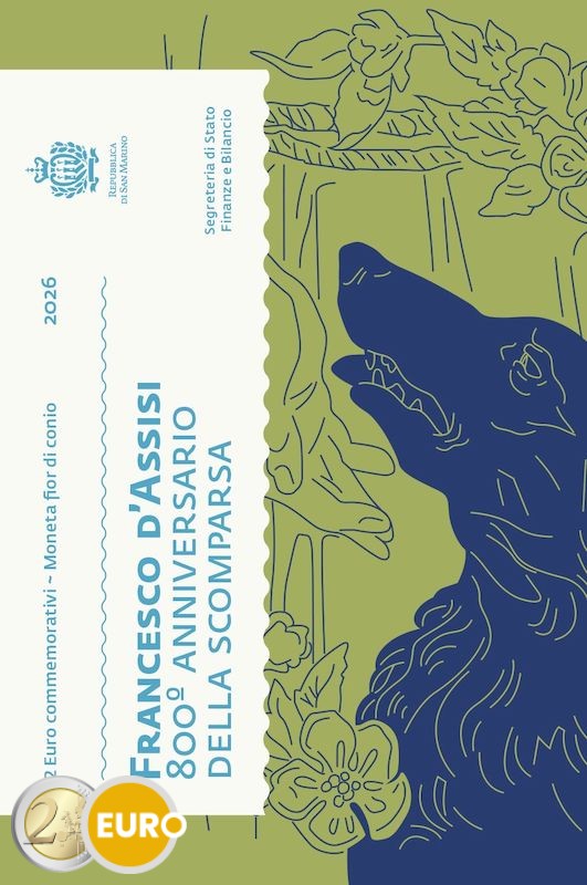 2 euros Saint-Marin 2026 - François d’Assise BU FDC