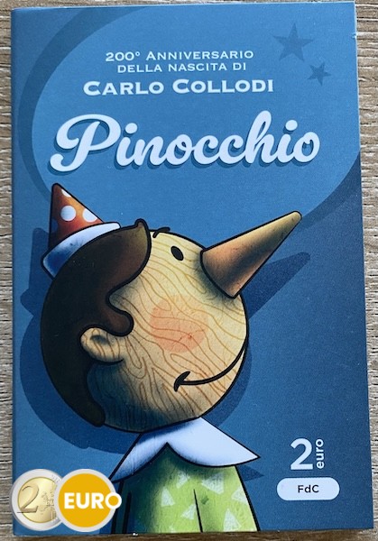 2 euros Italie 2026 - Carlo Collodi Pinocchio BU FDC Coincard