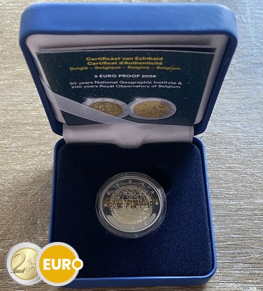 2 euros Belgique 2026 - Institut géographique national et Observatoire royal BE Proof